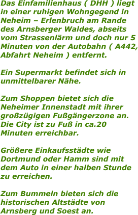 Das Einfamilienhaus ( DHH )